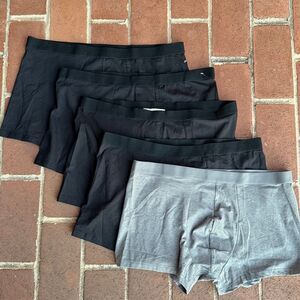 MNG Mango $225 Men's Combination Boxer Briefs Black Gray XL lot of 5 NEW